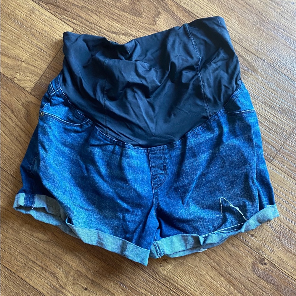 Maternity Dark Wash Jean Shorts
